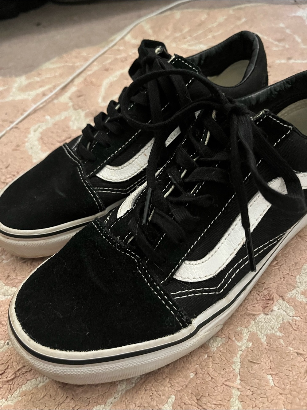 Vans Old Skool Black White Sneakers Womens 7.5 - Picture 2 of 6